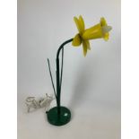 Daffodil Table Lamp - Bliss 1980's - 68cm High with Flower Head Pointing Straight Up - Good