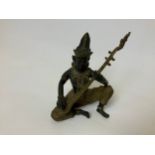 Antique Buddhist Bronze Thai Prince Musician – 13cm High