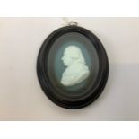 Signed Georgian J Tassie Miniature - Scottish Miniature Glass Cameo of Reverend Andrew Hunter 1791