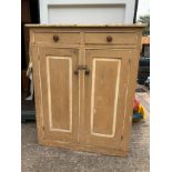 Victorian Painted Pine Cupboard - 119cm W x 40cm D x 145cm H