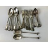 Good Quality Kings Pattern Cutlery together with Mappin and Webb Salad Servers