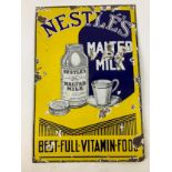 Antique Nestles Malted Milk Enamel Sign - 61cm x 40cm