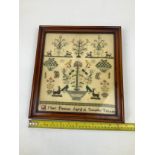 Framed Embroidery Sampler - Dated 1857