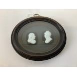 Signed Georgian J Tassie Miniature - Scottish Miniature Glass Cameo of WE Maclae and his Wife 1791