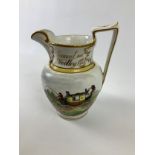 Documentary Georgian Coalport Pottery Jug - Dedicated to Samuel Woolly 1825 – It Depicts a Finely