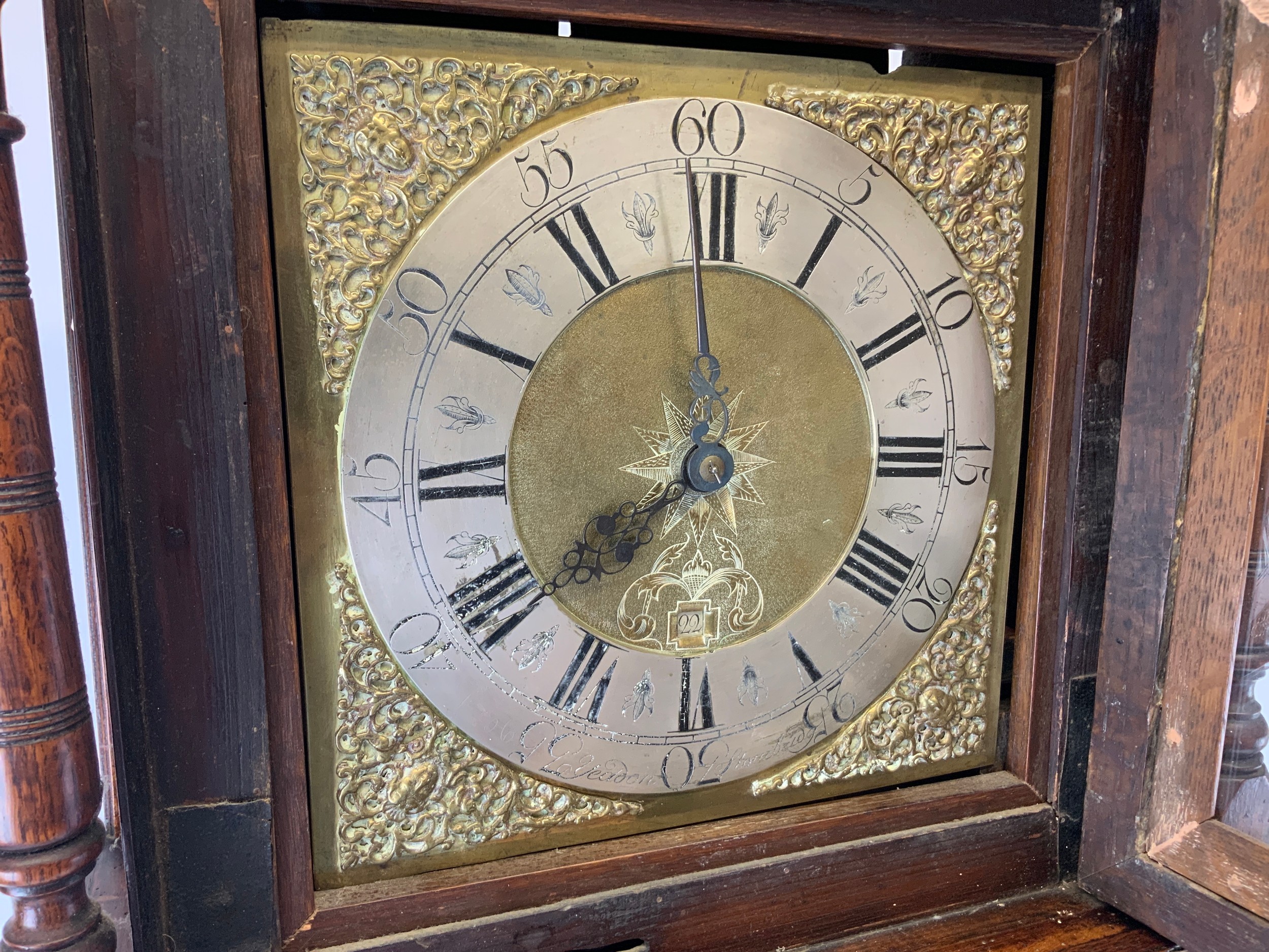 Oak Brass Faced Longcase Clock - Image 3 of 6