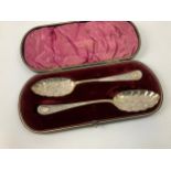 Pair of Cased Walker and Hall Silver Berry Spoons - 140gms