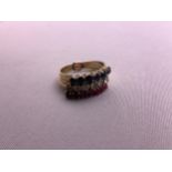 9ct Gold Triple Ring - Size L - 3gms