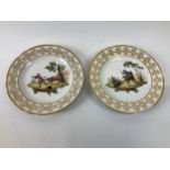 Pair of Plates Depicting Hand Painted Country Sports/Hunting Scenes - Possibly Dresden - 220mm