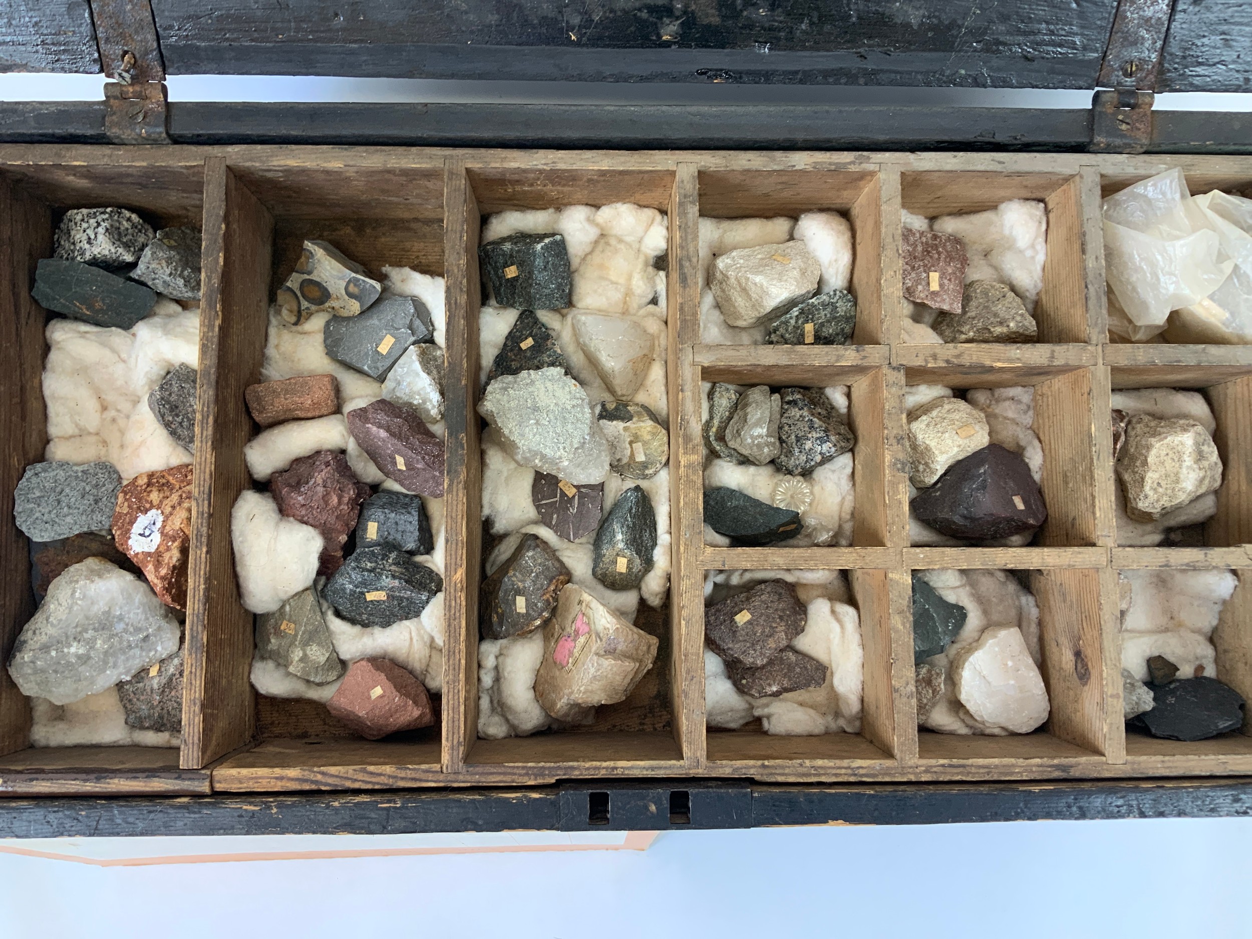 Rock Specimens in Stained Pine Box - Image 2 of 3