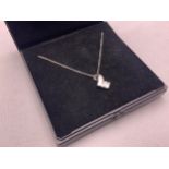 9ct White Gold Pendant on Chain