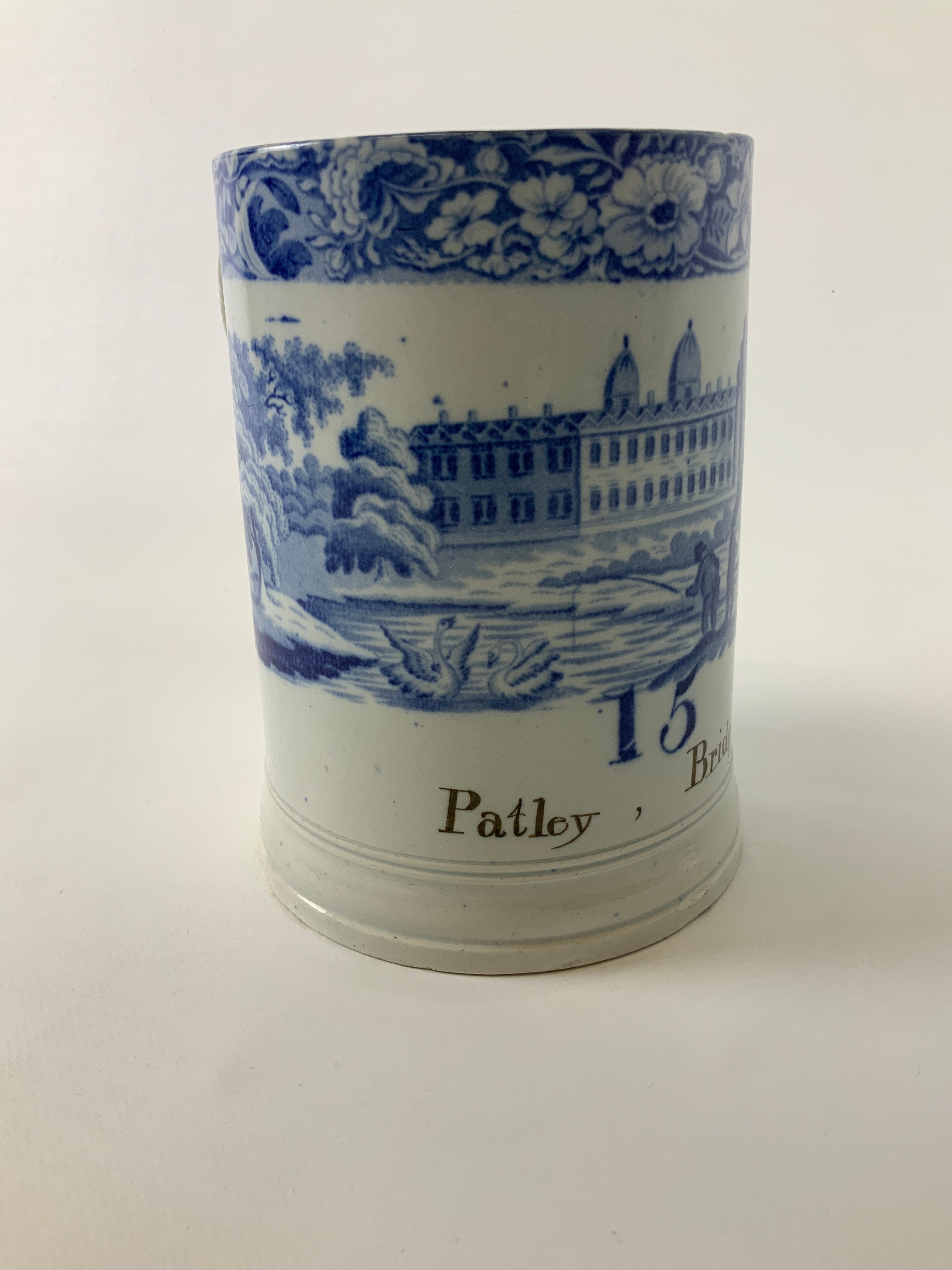 Rare Finely Potted English (Harrogate Yorkshire) Blue and White Transfer Printed Pearl Ware Mug - - Image 2 of 3