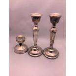 Pair of Silver Candlesticks and a Dwarf Candlestick