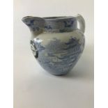 Welsh Blue and White Pub Jug - Named to the Britannia Inn Bryan (Bryn Neath Port Talbot Wales) 140