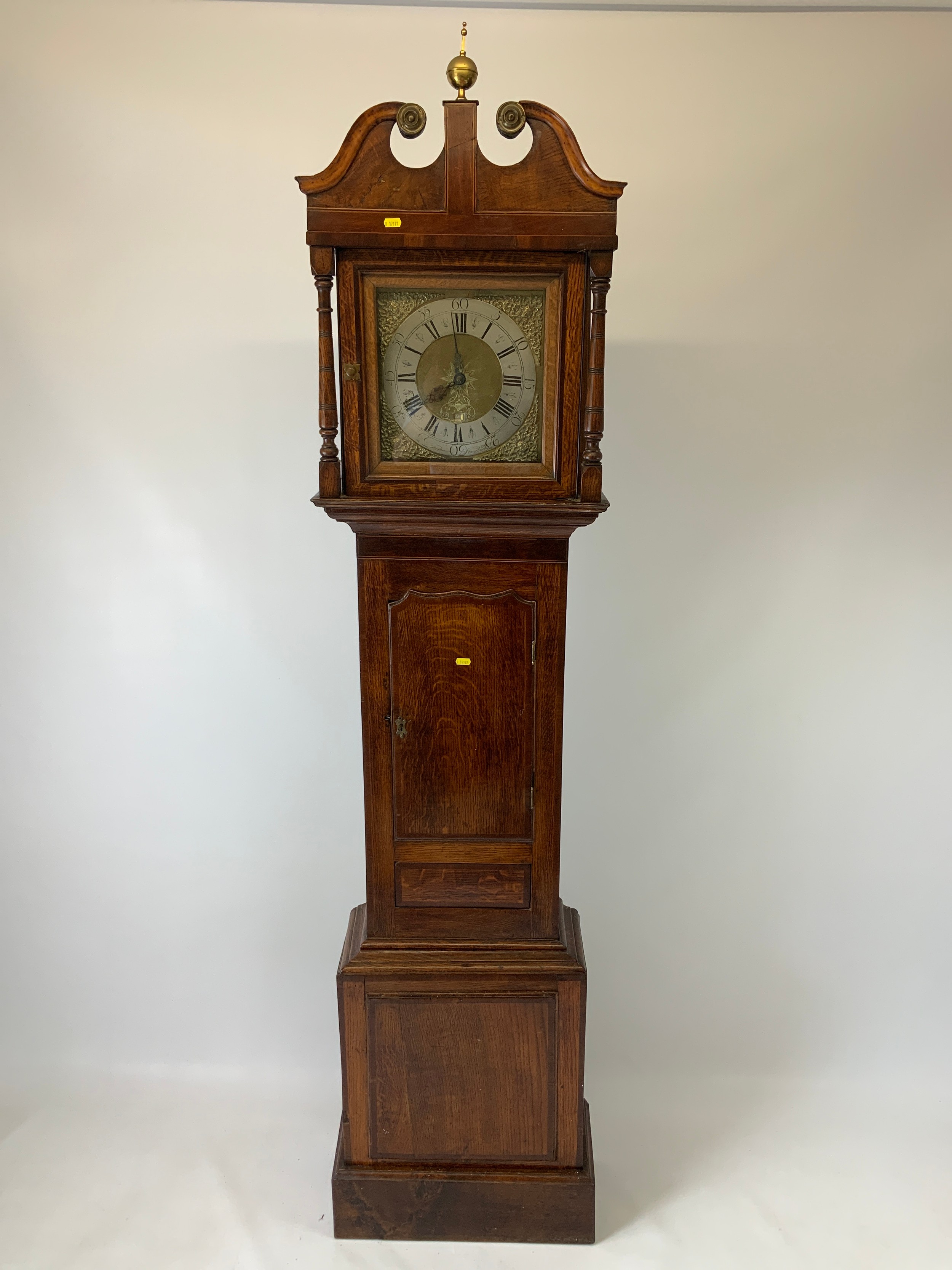 Oak Brass Faced Longcase Clock