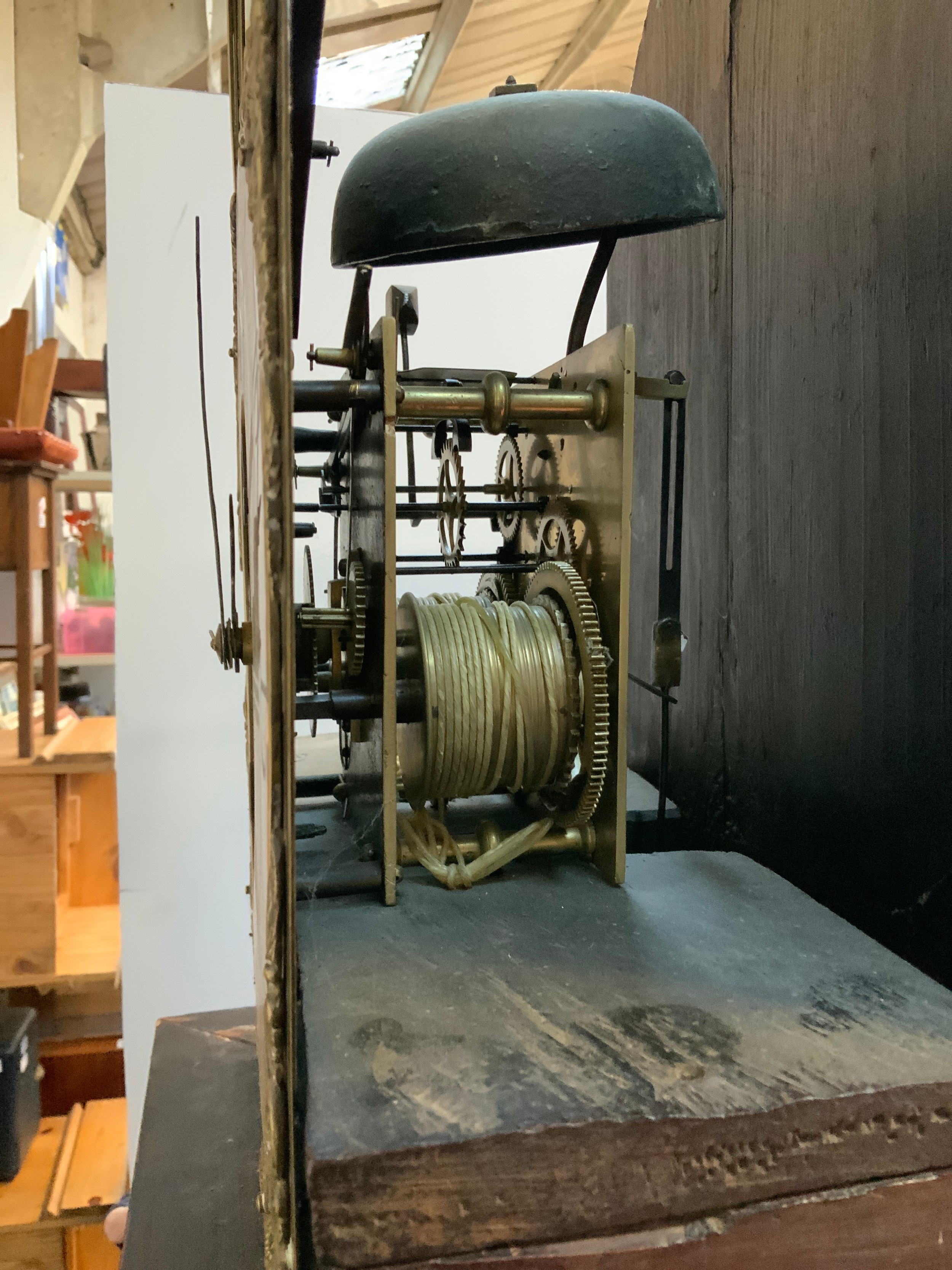 Brass Faced Longcase Clock - David Matthews, Carmarthen - High Water at Carmarthen - Image 4 of 5