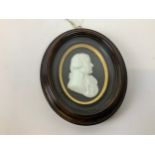 Signed Georgian J Tassie Miniature - Scottish Miniature Glass Cameo of John Miller 1796 Philosopher,