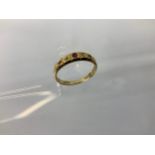 18ct Gold Diamond and Ruby Ring - Size N - 2.1gms