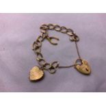 9ct Gold Bracelet with Charm and Locket - 11gms