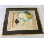 Framed Signed Print by Brazilian Artist Linda le Kinff