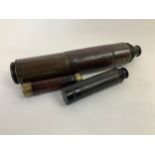 Large Three Draw Antique Telescope - 80cm Fully Extended and 2x Small Telescopes