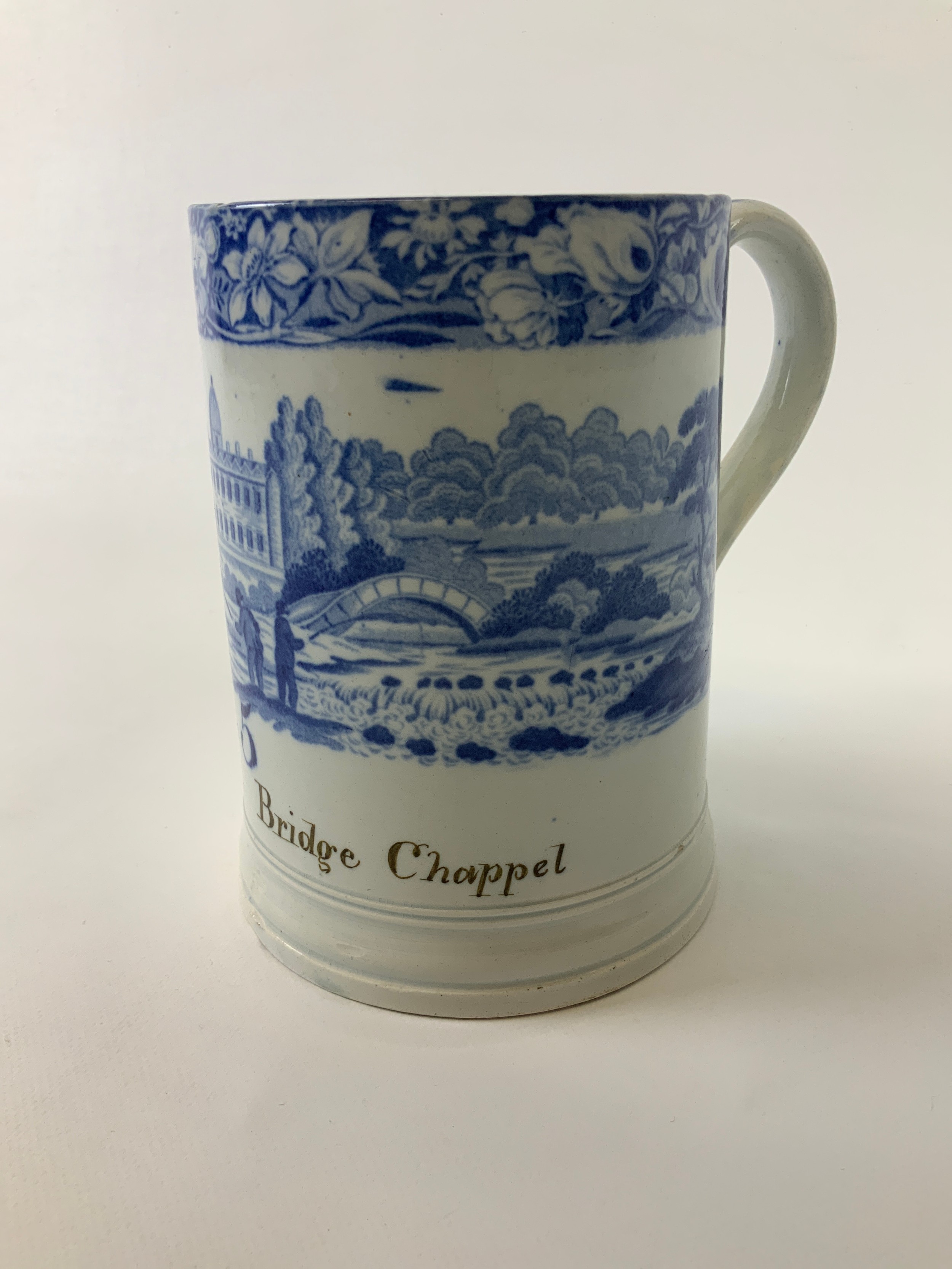 Rare Finely Potted English (Harrogate Yorkshire) Blue and White Transfer Printed Pearl Ware Mug -