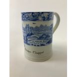 Rare Finely Potted English (Harrogate Yorkshire) Blue and White Transfer Printed Pearl Ware Mug -