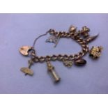 9ct Gold Charm Bracelet - All Charms Marked - 41gms