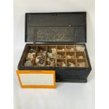 Rock Specimens in Stained Pine Box