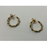 Pair of Portuguese 19.2ct (marked 800) White and Yellow Gold Earrings - 6.6gms