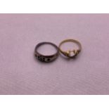 2x Scrap Gold Rings - One 18ct and One 9ct - 3.2gms