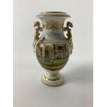 Staffordshire Vide Hand Painted Depicting Childwall Hall (Liverpool) Lancashire to One Side and