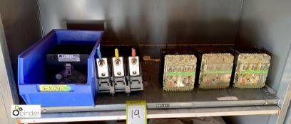 3 Moeller N6-63 Circuit Breakers and 2 various Fuse Switches (container 1) (please note there is a