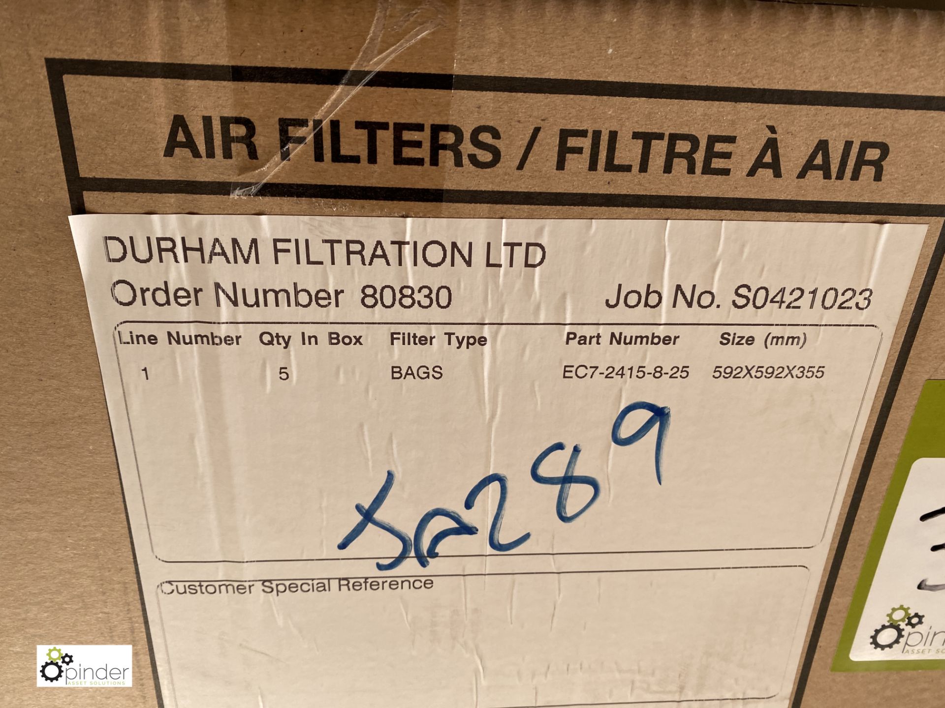 3 boxes Durham Filtration EC7-2415-8-25 Filter Bags, 592mm x 592mm x 355mm (container 1) (please - Image 3 of 3