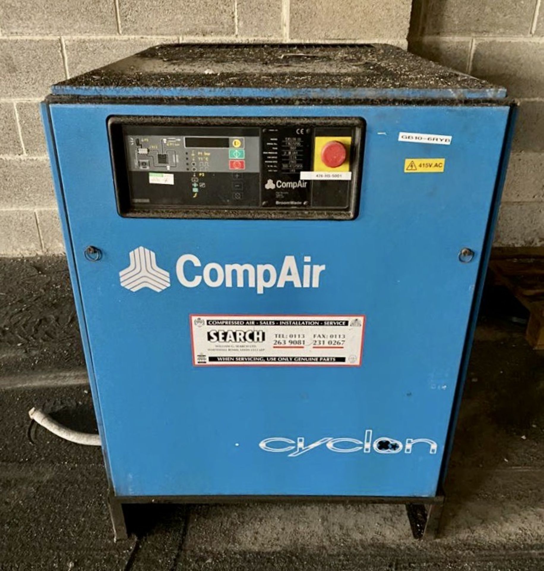 Compair Broomwade Cyclon III Packaged Air Compressor, 10bar, 149m³/min, serial number F162/1200, - Image 2 of 6