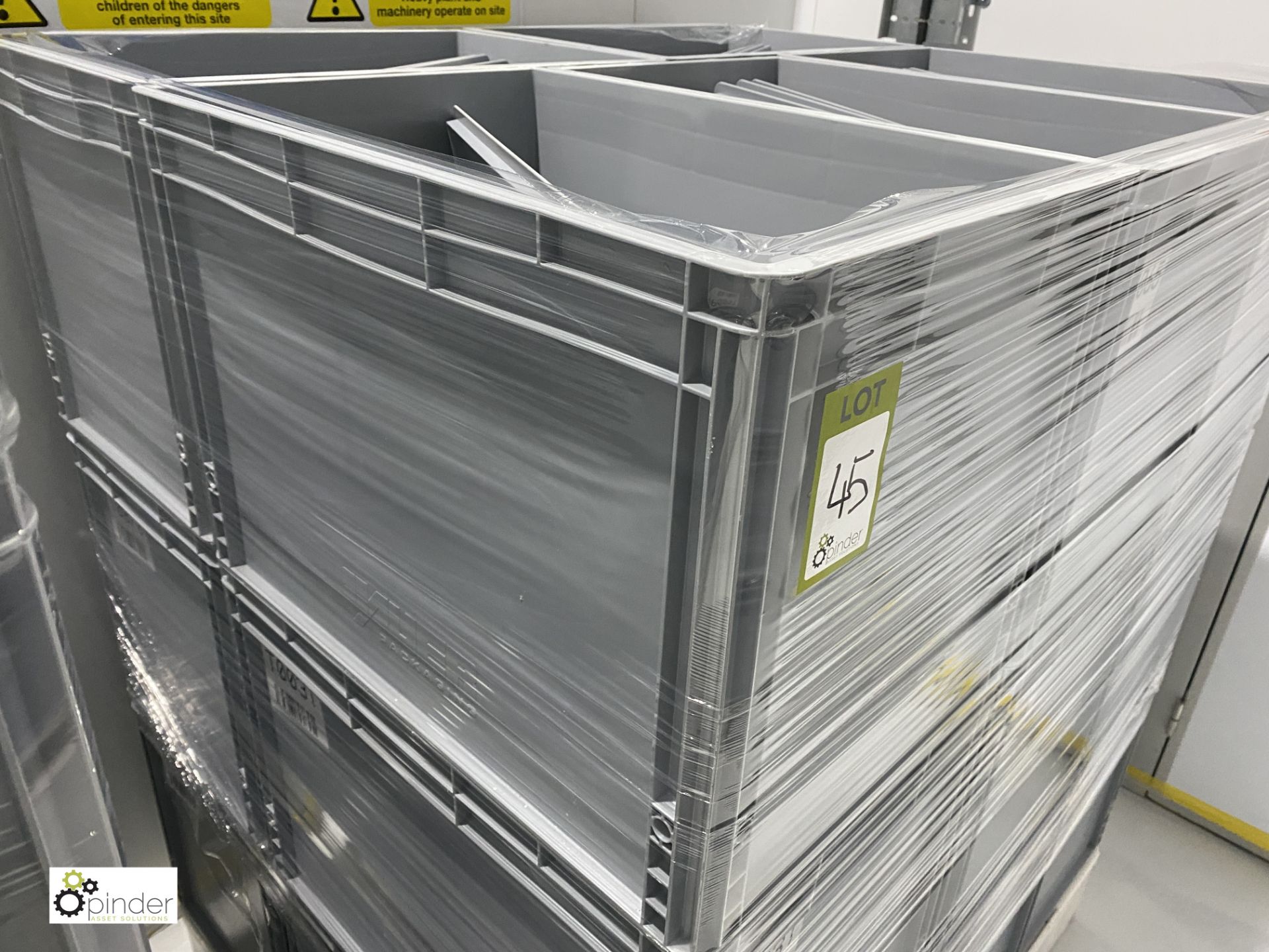 35 Auer plastic Stackable Bins, 600mm x 395mm x 405mm deep, with quantity lids - Image 2 of 5