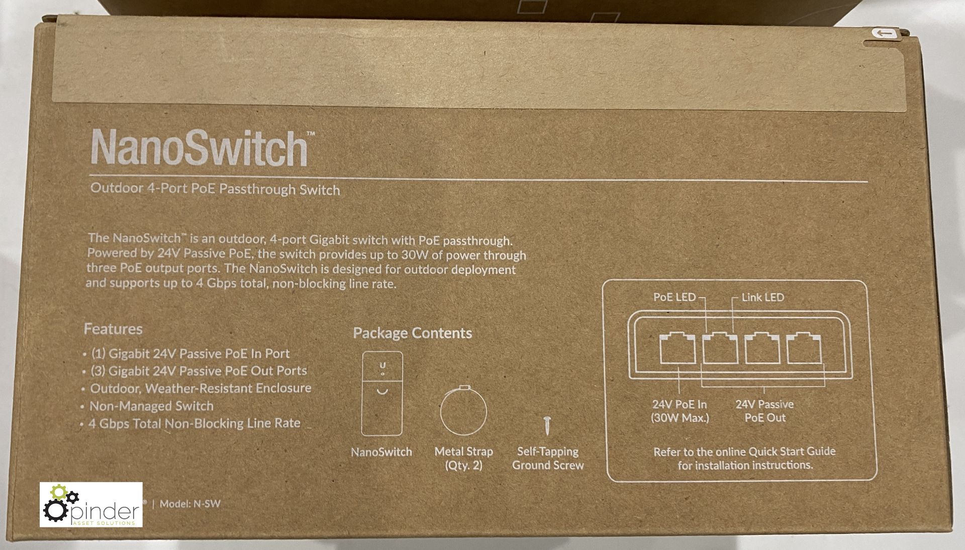 3 Unifi Nano Switches, 4-port POE past through switch, boxed and unused - Image 4 of 4