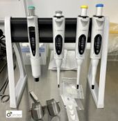 4 Sartorius BioHit Mechanical Pipettes, with stand