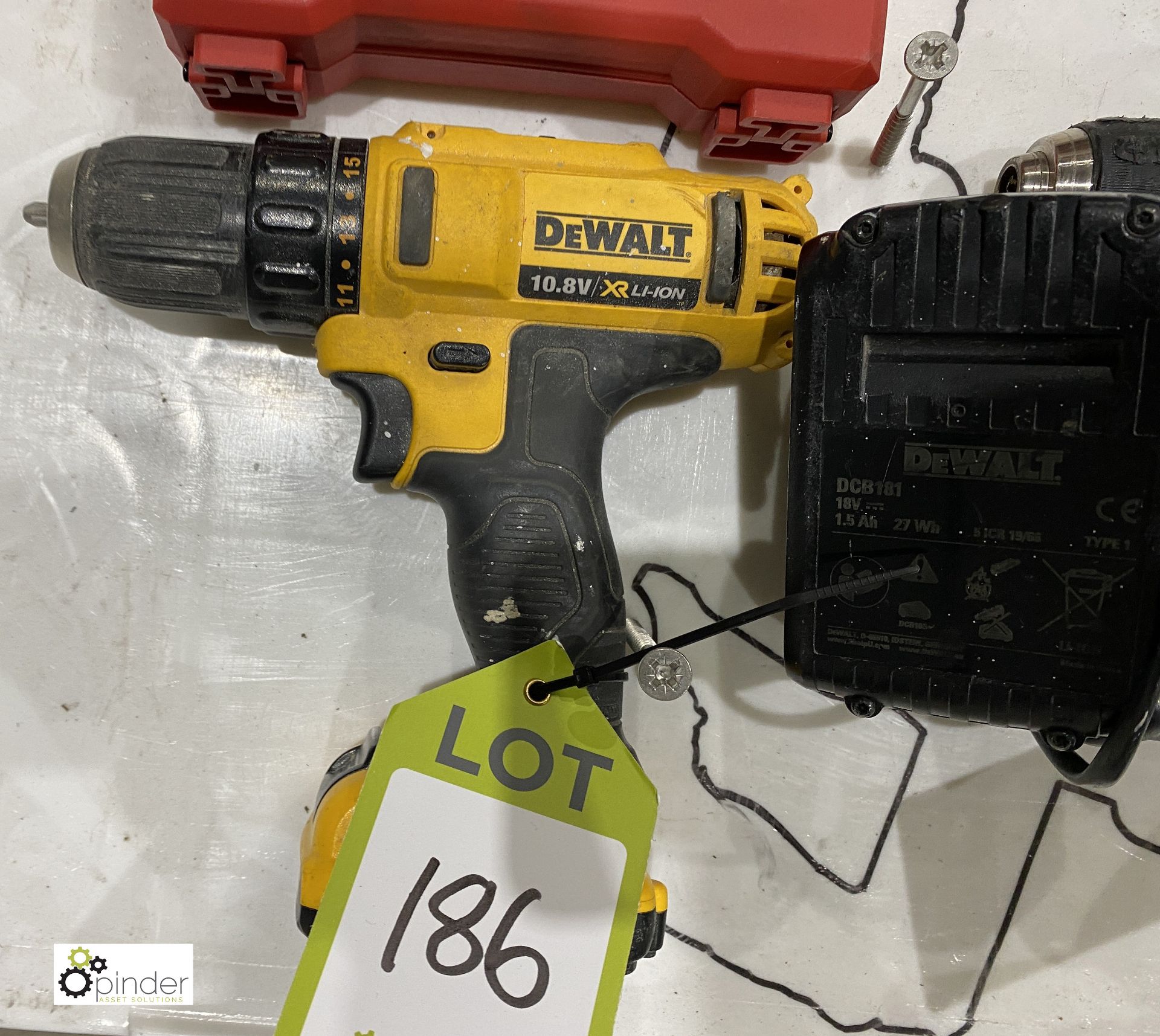 2 Dewalt Rechargeable Drills, Charger and quantity Drill Bits - Image 3 of 3