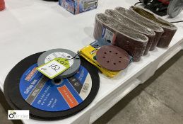 Quantity various Sanding Belts, Discs and Cutting Wheels