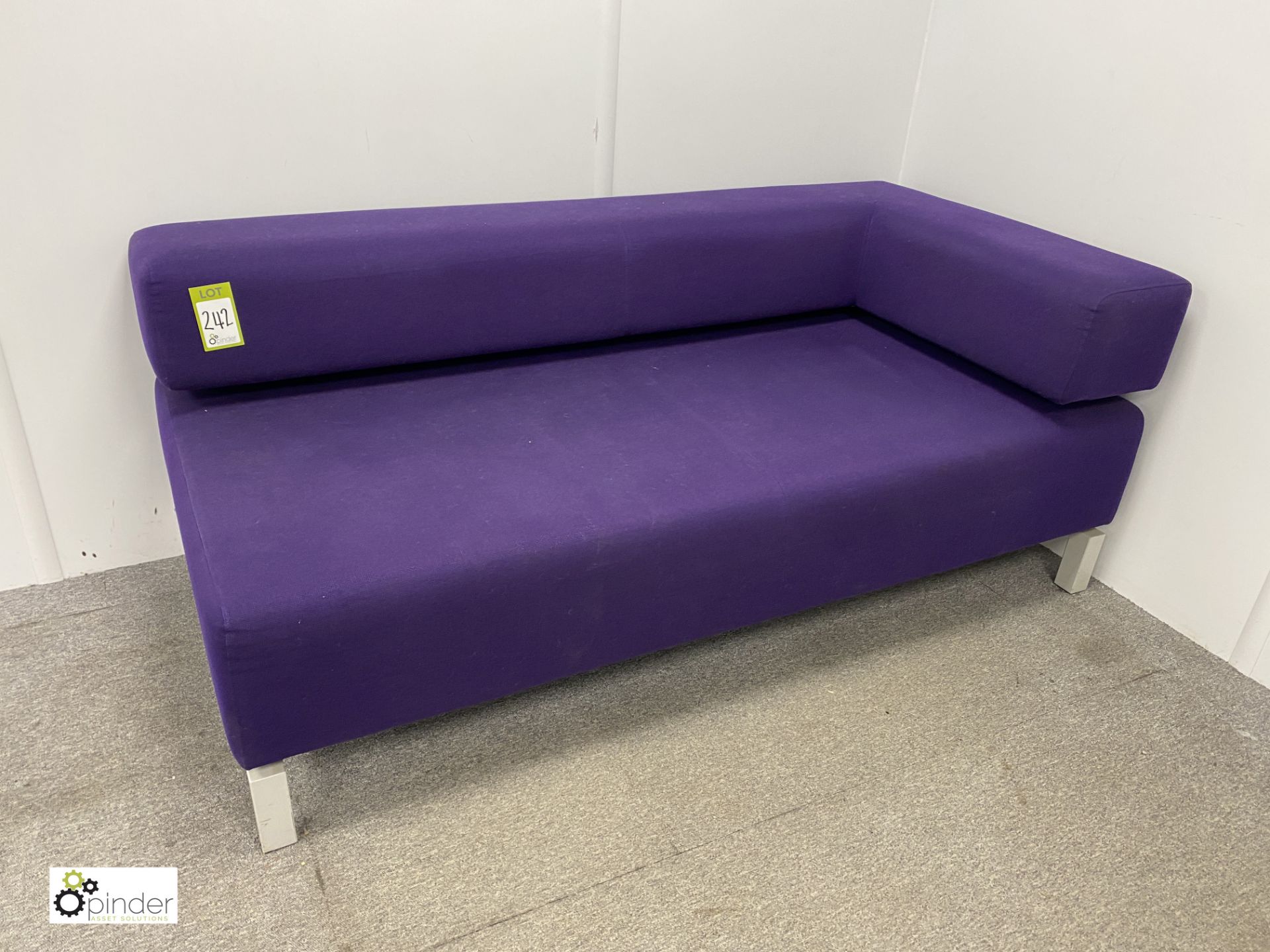 2 upholstered Sofas, purple - Image 2 of 2