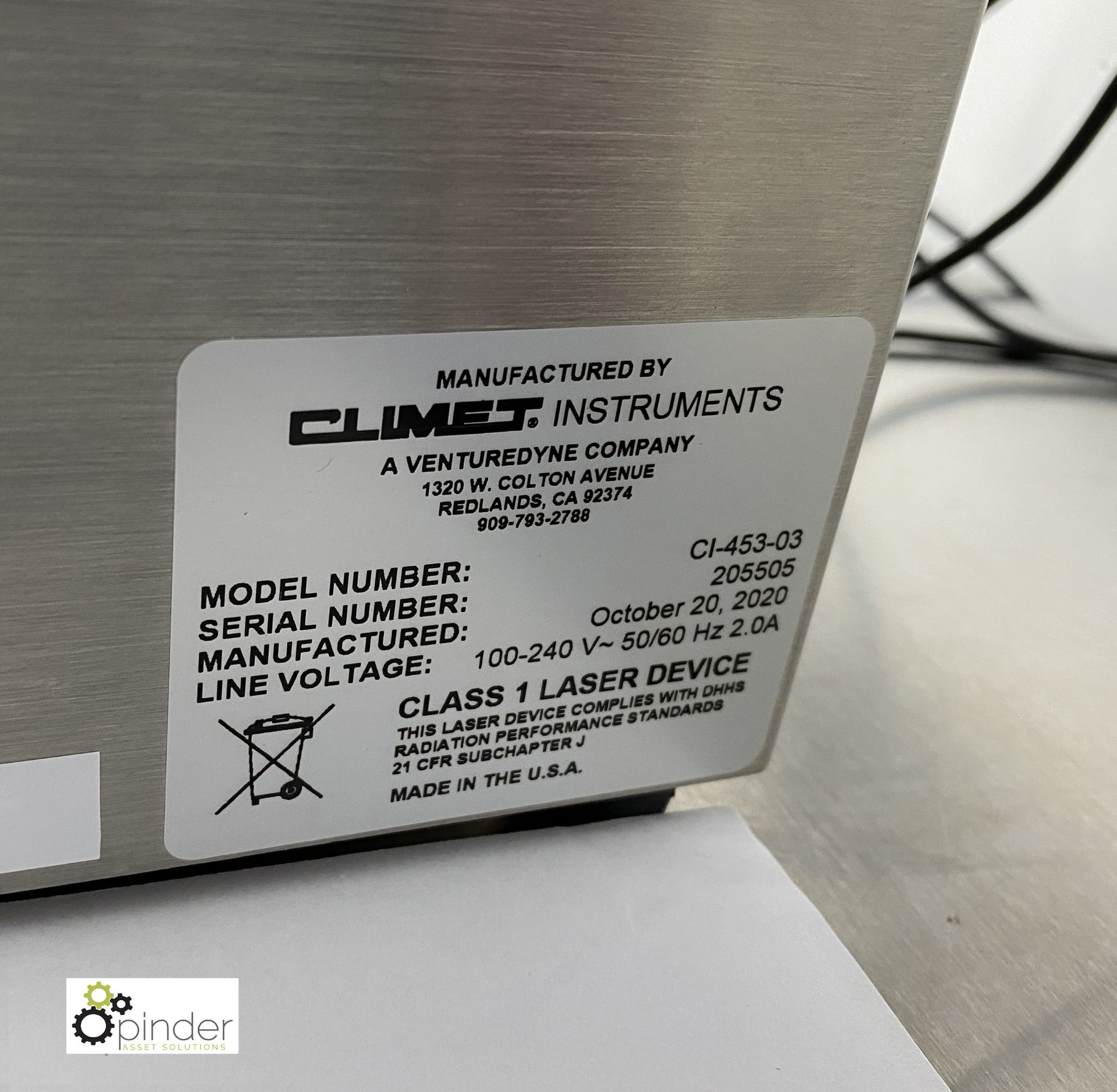 Climet CI453 50LPM Particle Counter, year 2020, serial number 205505 - Image 4 of 4