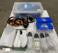 Quantity various PPE including 3 pairs Click microfibre safety shoes, ear defenders, safety