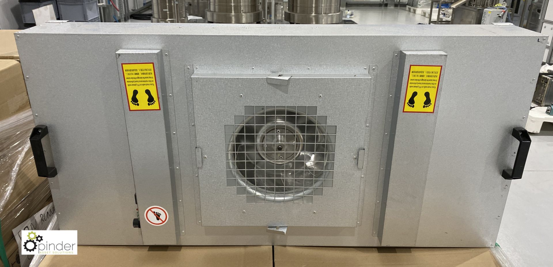 7 FFU SUS201 Clean Room Fan Runners/Housings, 1185mm x 225mm x 590mm, boxed and used and 2 FFU