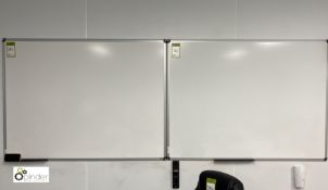 2 wall mounted Dry Whiteboards, 1200mm x 900mm