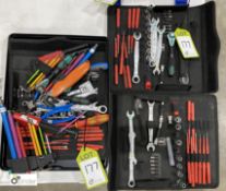 3 various Tool Kits including spanners, sockets, hex keys, etc