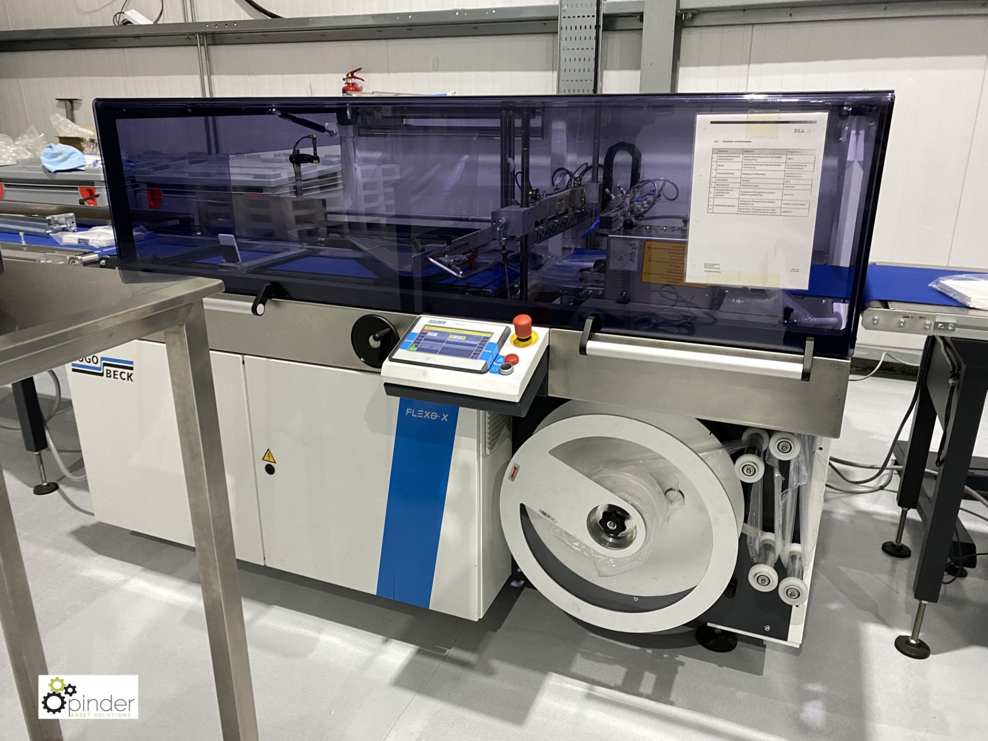 Hugo Beck Flexo X Flow Wrapper, serial number 16552, year October 2016, 380mm belt width, with - Image 3 of 15