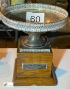 Silver Trophy on wooden stand (location: Wakefield / collection: Monday 7 March)