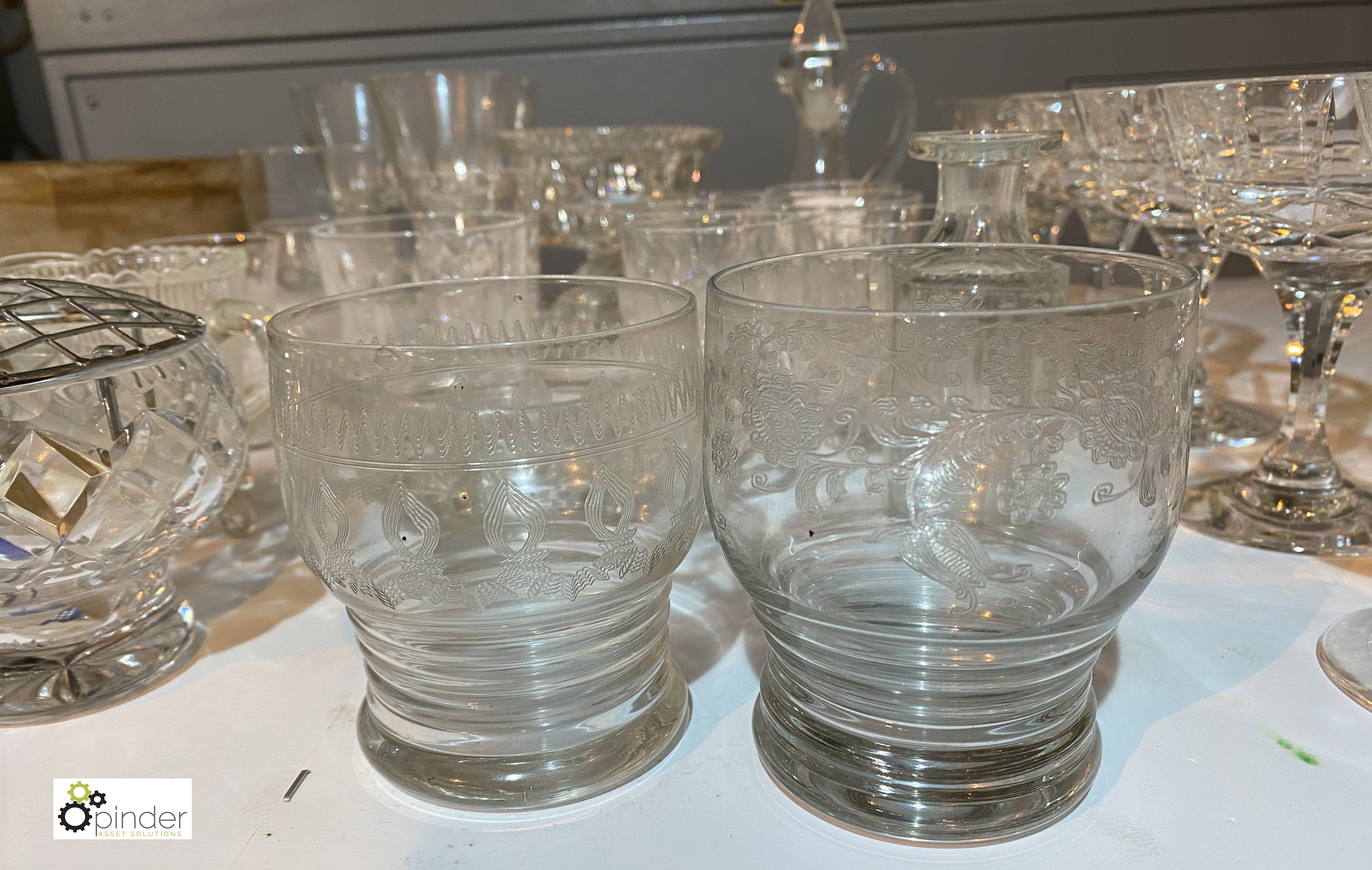 Quantity Cut and Glassware including whiskey, wine and port glasses, dessert dishes, etc ( - Image 7 of 8