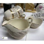 Tea Set comprising 2 teacups, 4 saucers, jug and bowl (location: Wakefield / collection: Monday 7